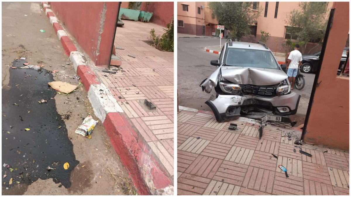 بالصور.. اصطدام سيارة بمسجد في مراكش – Kech24: Maroc News – كِشـ24 : جريدة إلكترونية مغربية
