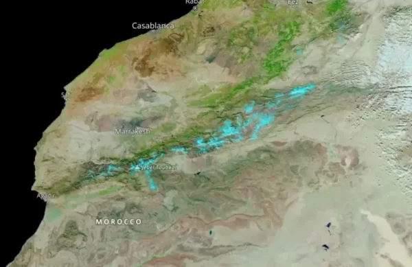 صور لوكالة “ناسا” تُظهر تحول قمم الأطلس بمراكش إلى مناطق ثلجية