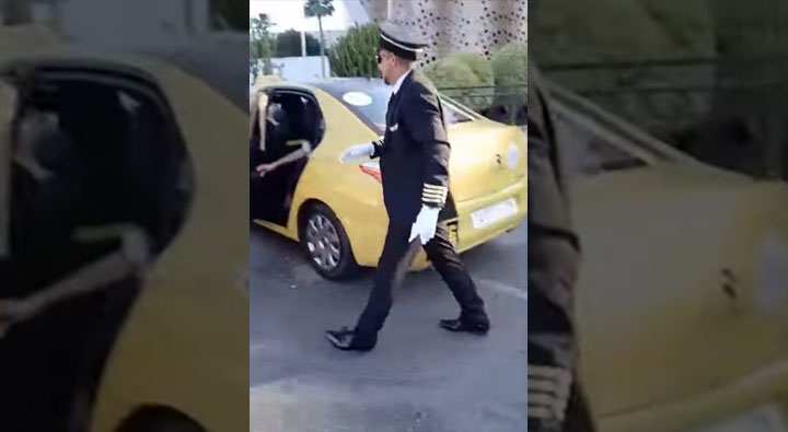 بالڤيديو: سائق سيارة أجرة بمطار مراكش يأخذ المبادرة ويعتمد زي مهني مشرف