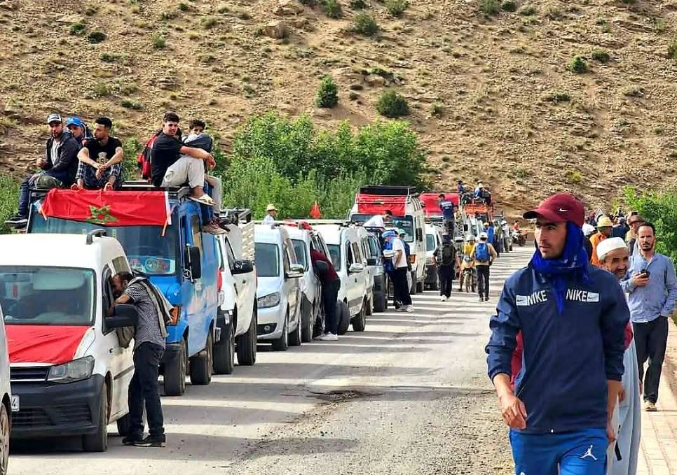 مسيرة احتجاجية حاشدة لساكنة آيت بوكماز نحو بني ملال ضد التهميش + صور