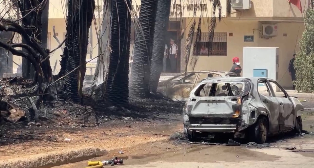 حريق مهول يجهز على سيارات بوسط مدينة فاس