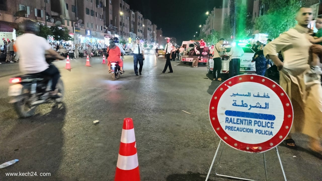 الأمن يحجز عشرات الدراجات ويعتقل متهورين بشارع الداخلة بمراكش + الصور