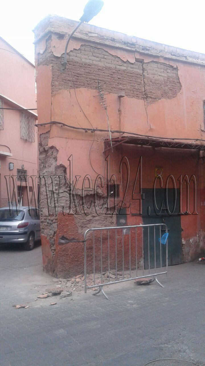 انهيار منزل بحي باب تاغزوت بالمدينة العتيقة لمراكش + صور