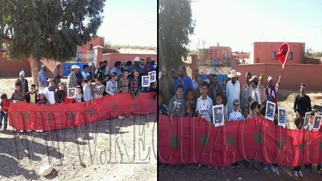 الخصاص يدفع بتلاميذ وأولياء مدرسة الجعارنة في جماعة لمزوضية بإقليم شيشاوة للإحتجاج + صور