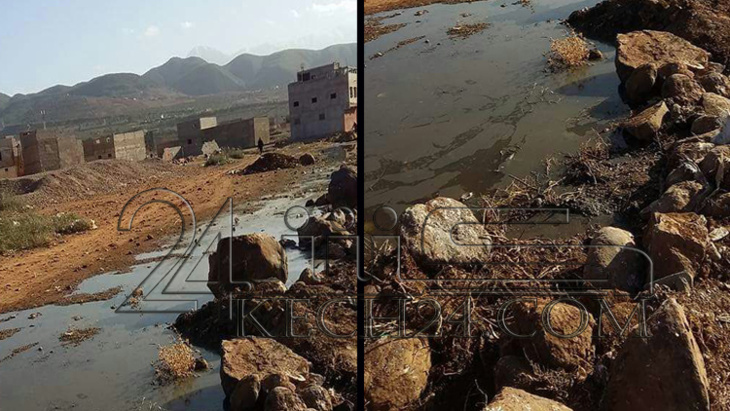 إستياء بمنطقة اوريكة السياحية ضواحي مراكش بسبب انتشار مياه الصرف الصحي