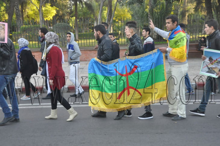 عاجل: مسيرة احتجاجية للأمازيغ بمراكش في الذكرى الأولى لاغتيال عمر خالق + صور