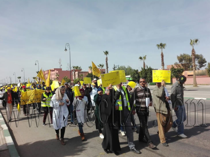 بالصور: كونفدراليو الصحة يخرجون في مسيرة للتنديد بتعنيف ممرضة وإجهاضها نواحي مراكش