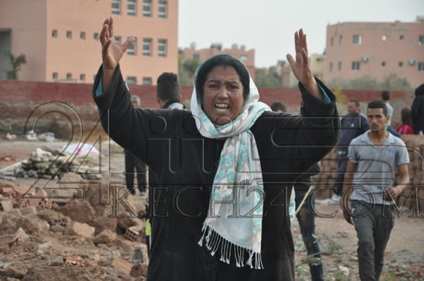 تشريد أسر بعد هدم منازلها بالقوة فوق رؤوسها في عز الإضطرابات الجوية بمراكش + صور
